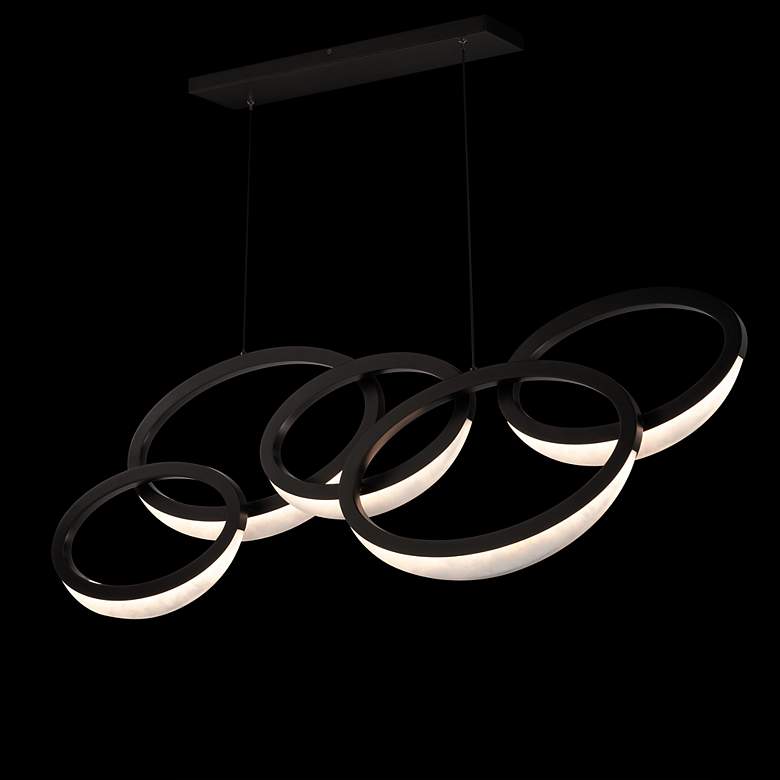 Image 4 Orion 18.13"H x 45.5"W 5-Light Linear Pendant in Black more views