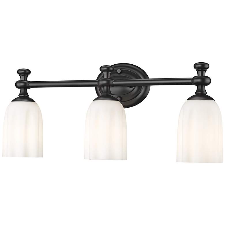 Image 2 Orion 22" Wide Matte Black 3-Light Vanity Bath Light