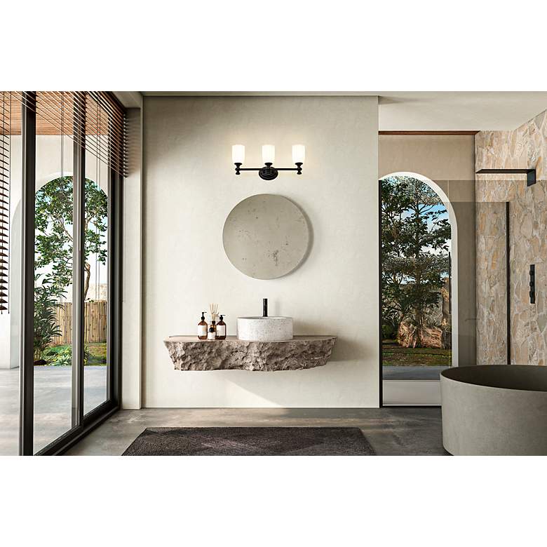Image 4 Orion 22" Wide Matte Black 3-Light Vanity Bath Light more views