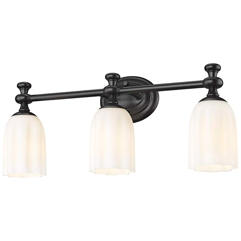 Image 5 Orion 22" Wide Matte Black 3-Light Vanity Bath Light more views
