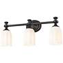 5_Orion 22" Wide Matte Black 3-Light Vanity Bath Light more views