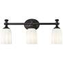 6_Orion 22" Wide Matte Black 3-Light Vanity Bath Light more views
