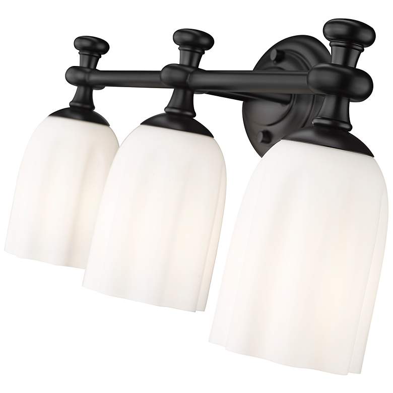 Image 7 Orion 22" Wide Matte Black 3-Light Vanity Bath Light more views