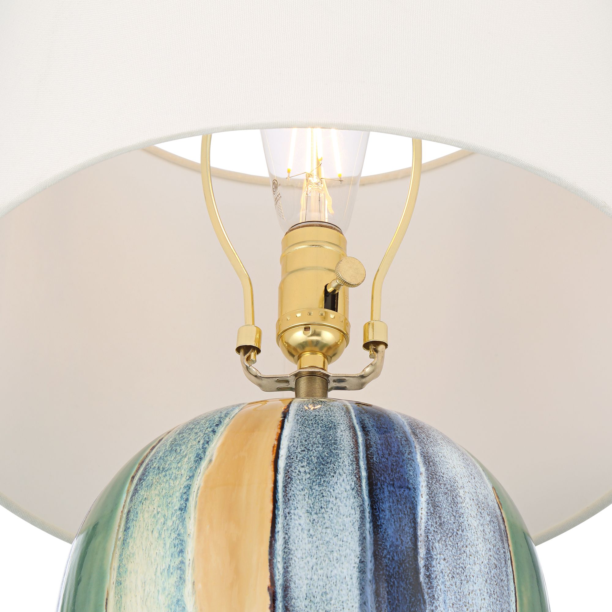 Image 5 Orion 23"H Green Blue Yellow Multi-Color Ceramic Table Lamp Set of 2 more views