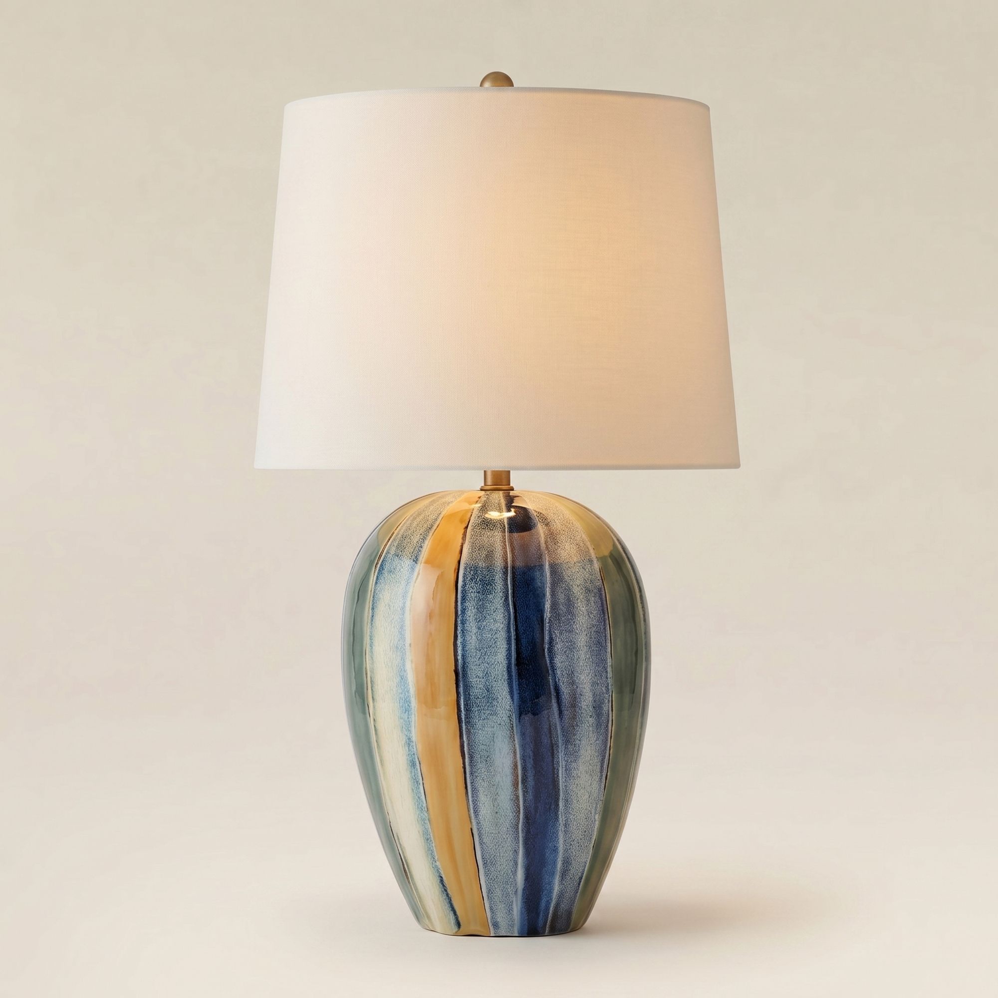 Orion 23"H Green Blue Yellow Multi-Color Ceramic Table Lamp Set of 2 in scene