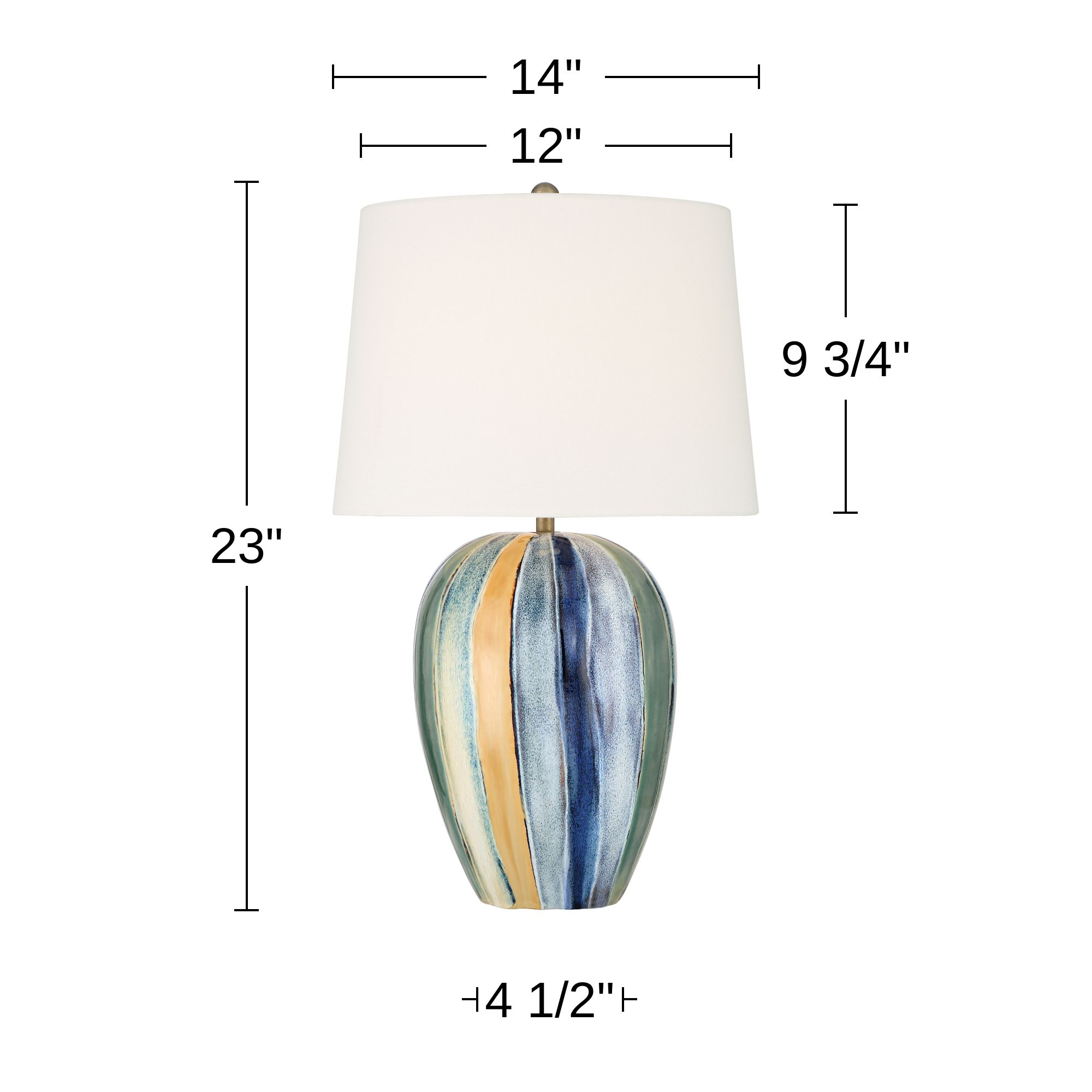 Orion 23"H Green Blue Yellow Multi-Color Ceramic Table Lamp Set of 2 in scene