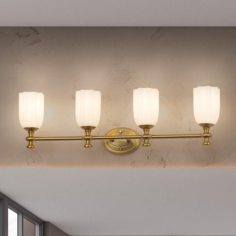 Image 1 Orion 31 1/4" Wide Modern Gold 4-Light Vanity Bath Light