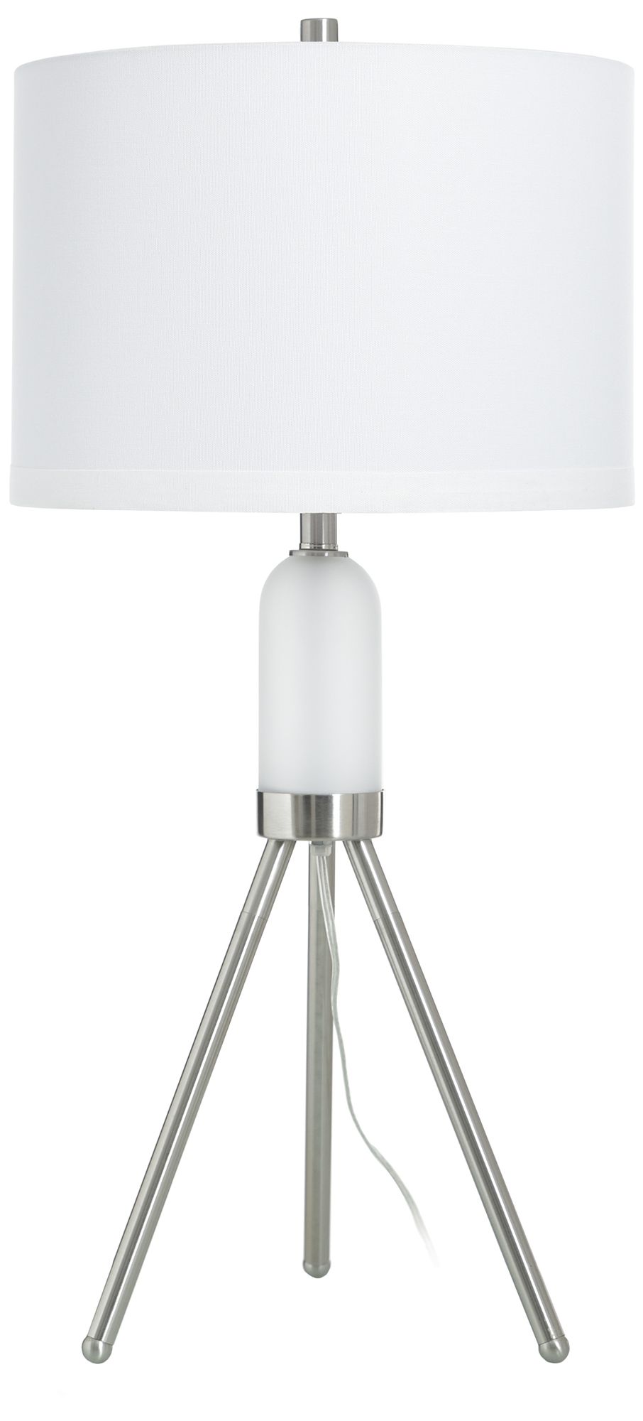 Orion 33.5" High Brushed Nickel Table Lamp with White Shade