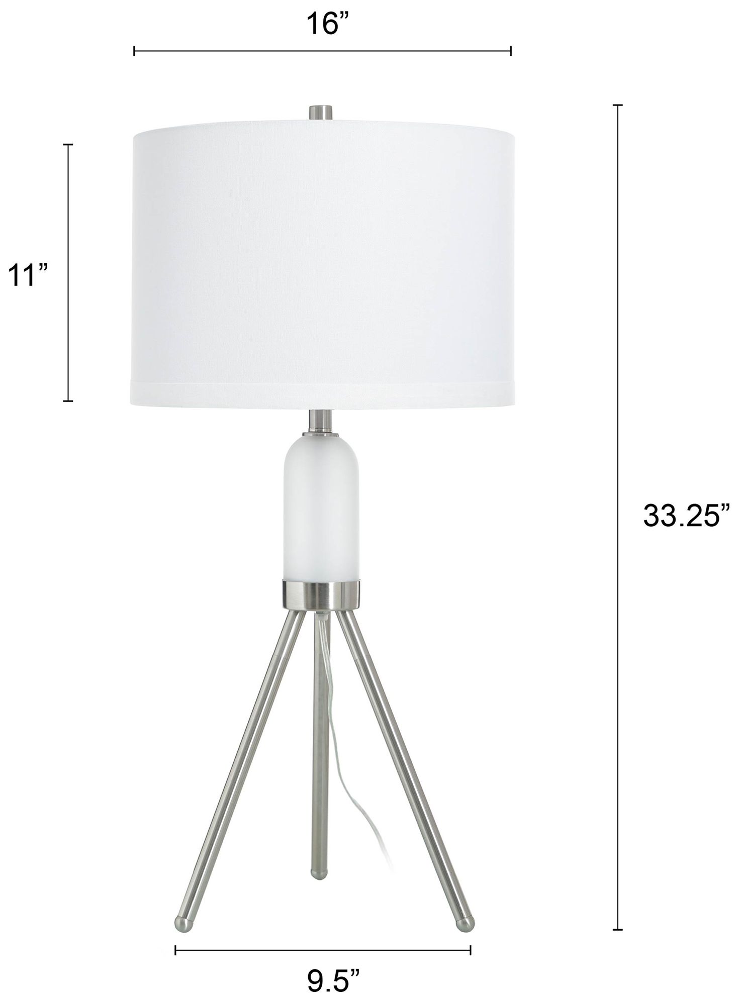 Image 7 Orion 33.5" High Brushed Nickel Table Lamp with White Shade more views