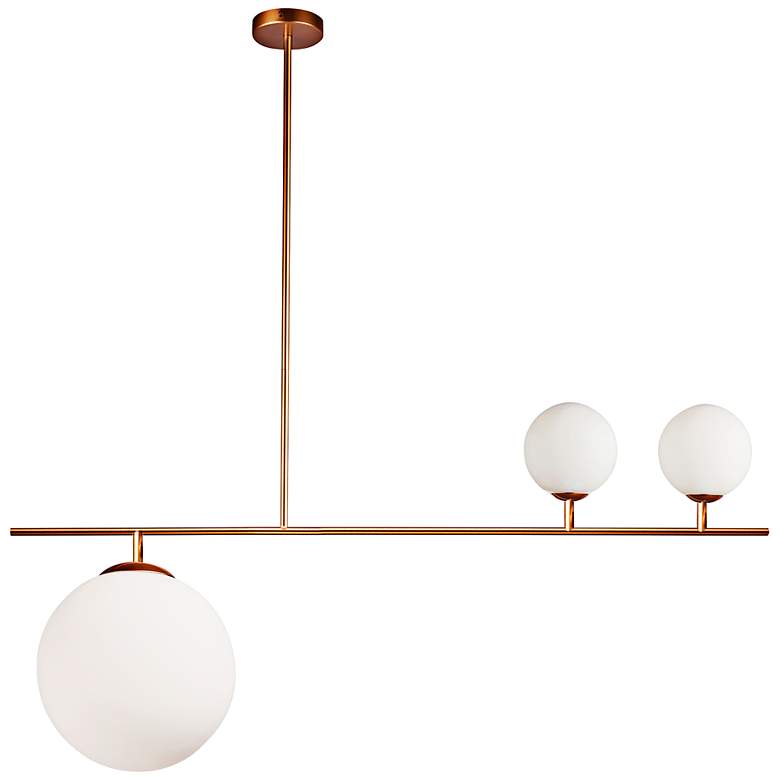Image 2 Orion 36" Wide Electroplated Gold 3-Light Globe Pendant