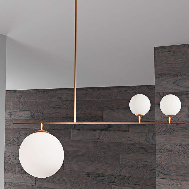 Image 1 Orion 36" Wide Electroplated Gold 3-Light Globe Pendant