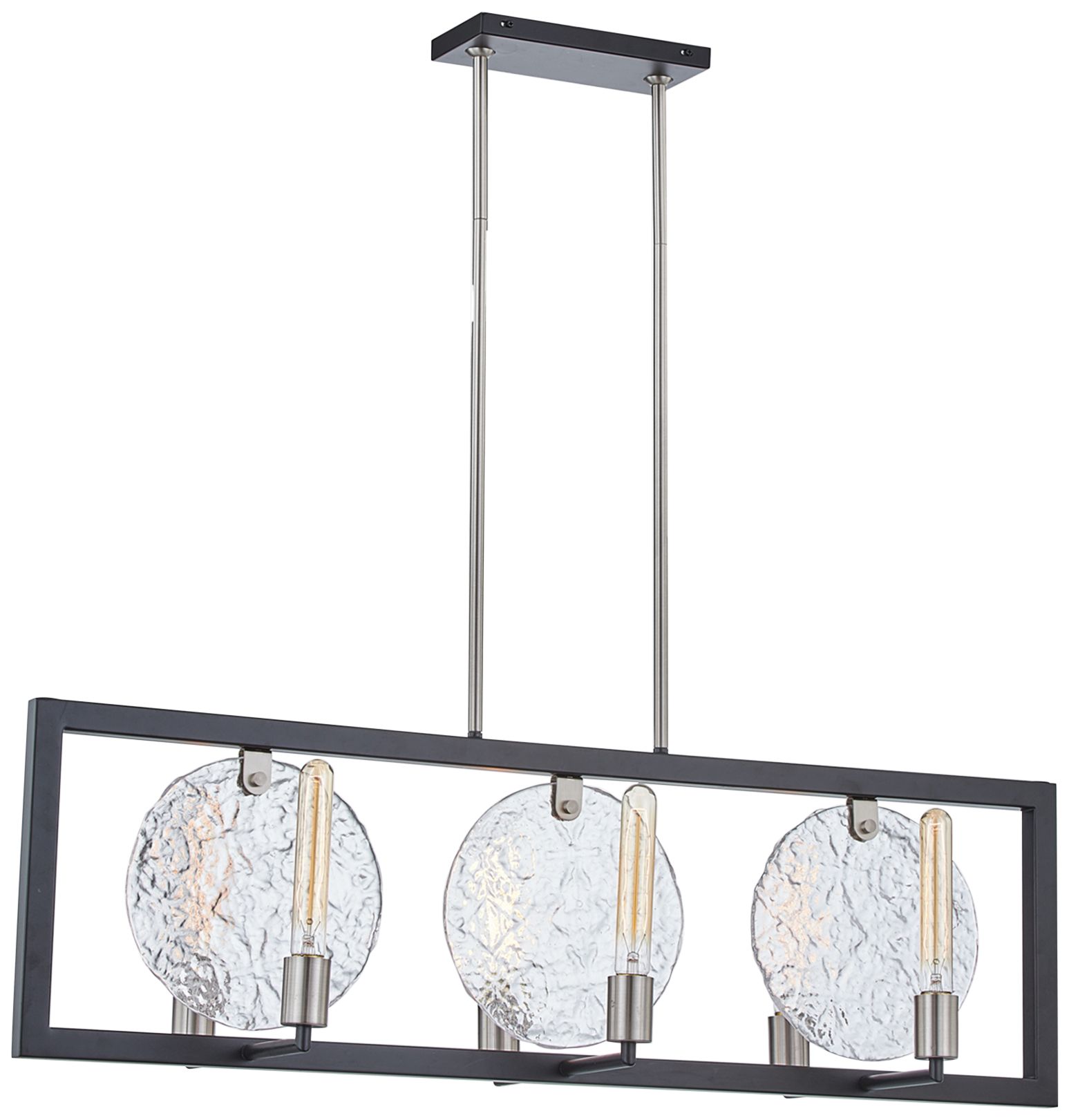 Orion 38 1/2" Wide Matte Black 6-Light Island Chandelier