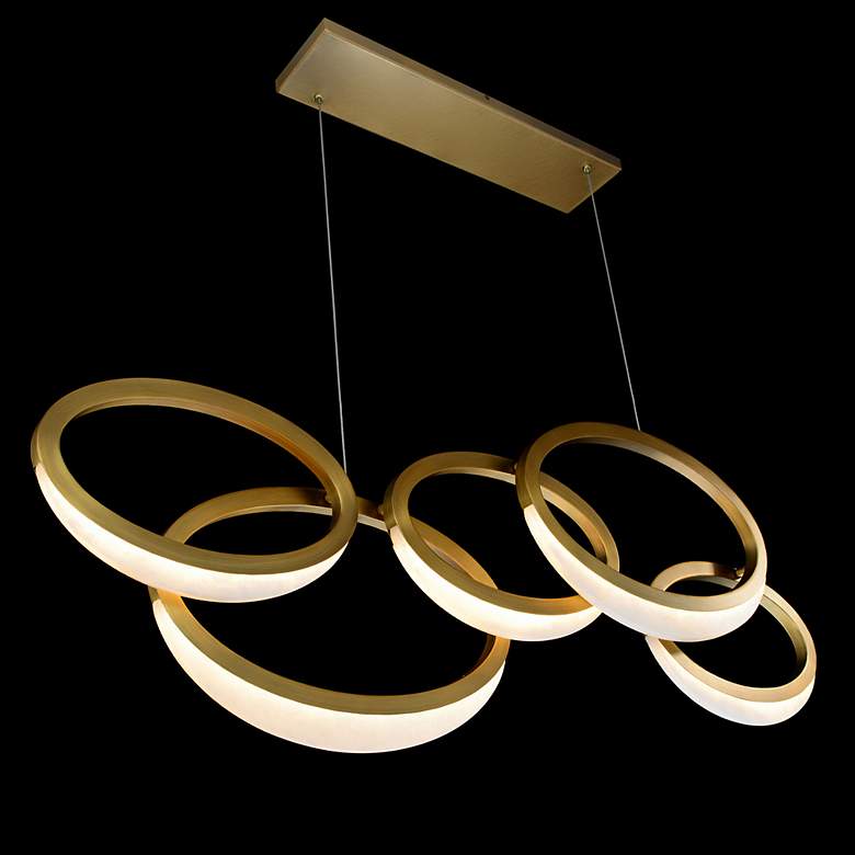 Image 6 Orion 45 1/2" Wide Aged Brass LED Pendant Light more views