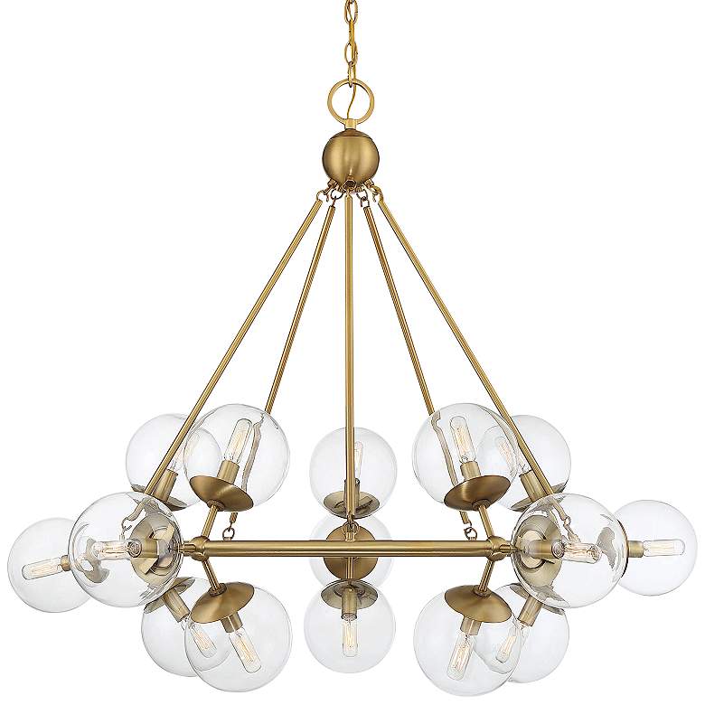 Image 2 Orion 45" Wide Warm Brass 15-Light Abstract Chandelier