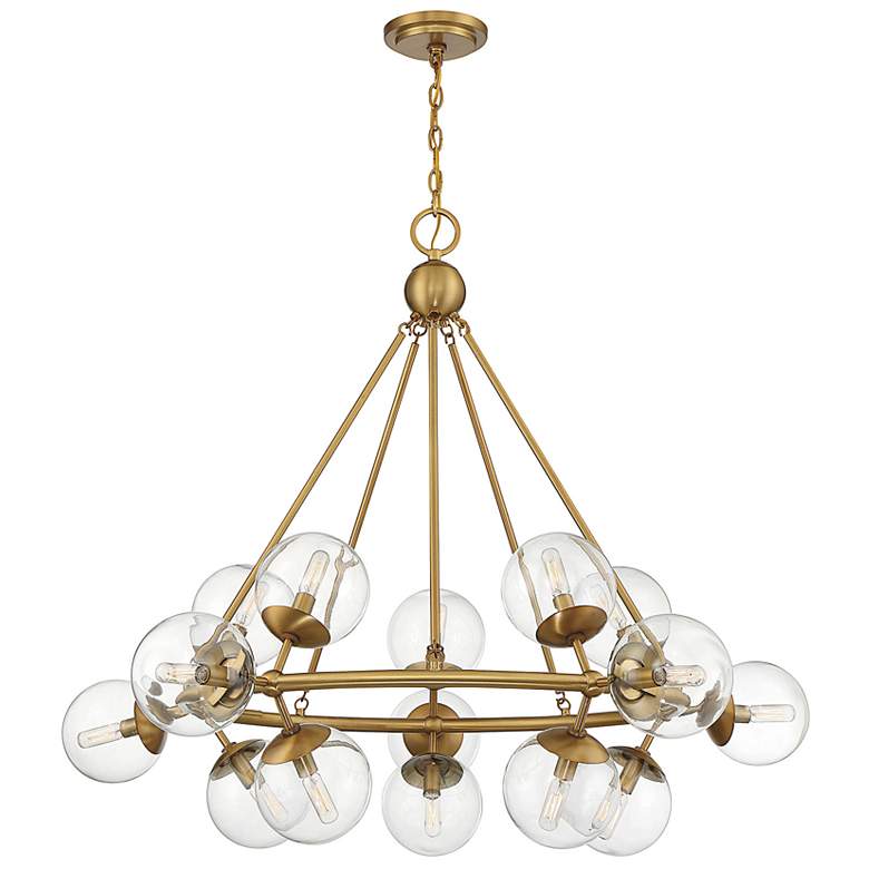 Image 6 Orion 45" Wide Warm Brass 15-Light Abstract Chandelier more views