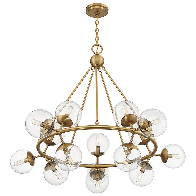Image 7 Orion 45" Wide Warm Brass 15-Light Abstract Chandelier more views