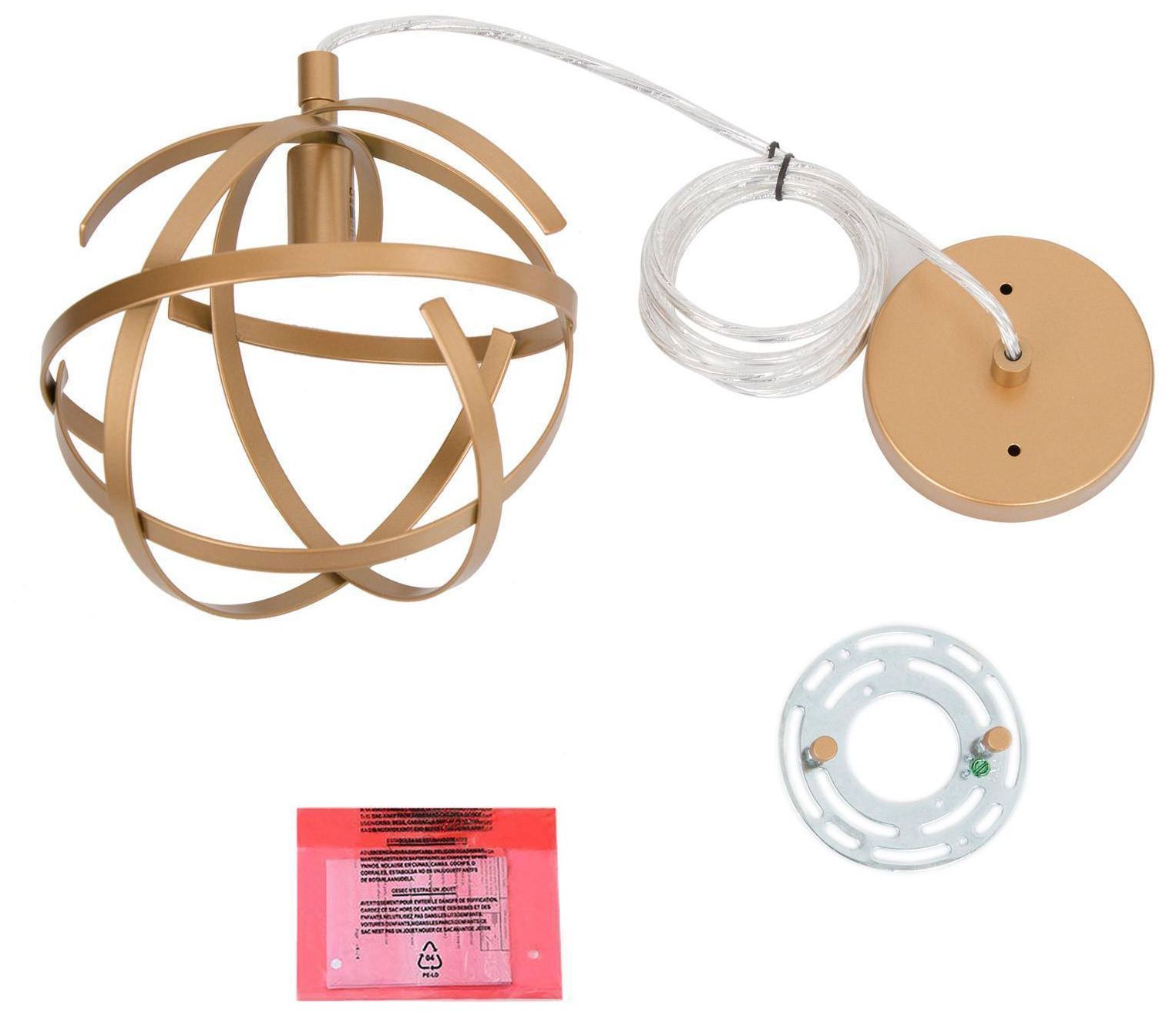 Image 3 Orion 7.9"W 1-Light Gold Metal Globe Modern Kitchen Pendant more views