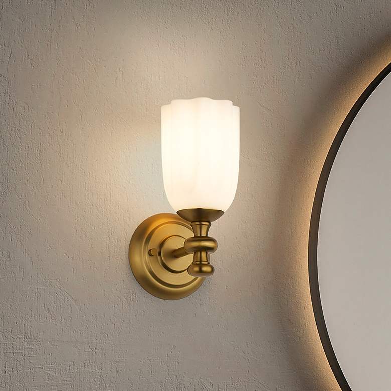 Image 1 Orion 9 1/2" High Modern Gold Wall Sconce