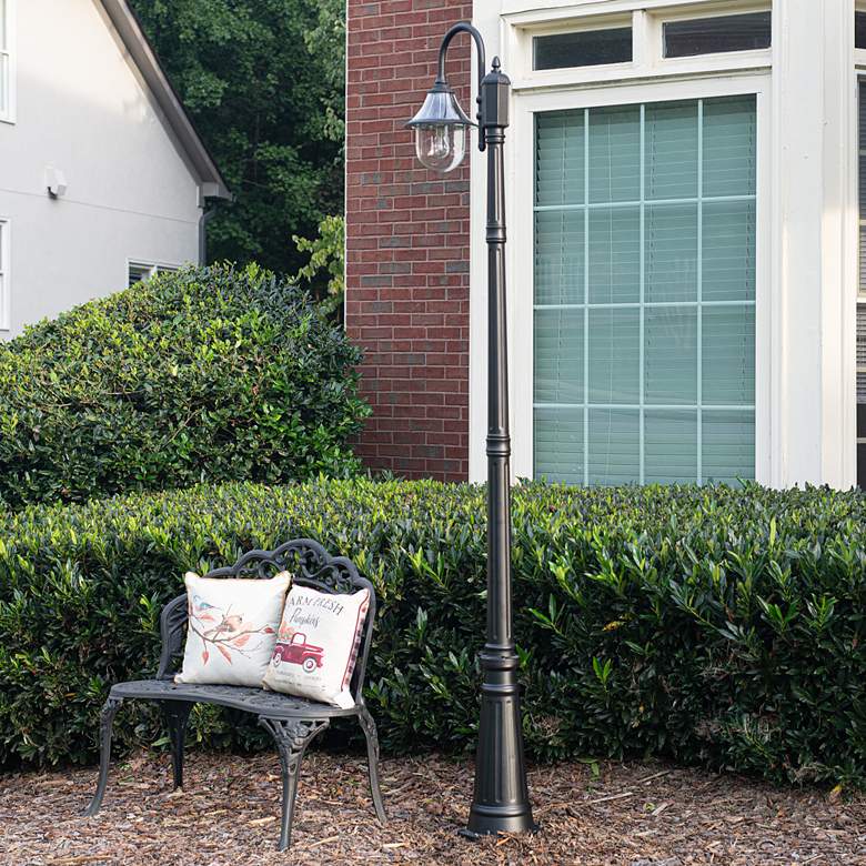 Image 4 Orion 94 3/4" High Black Dusk to Dawn Solar LED Post Light more views