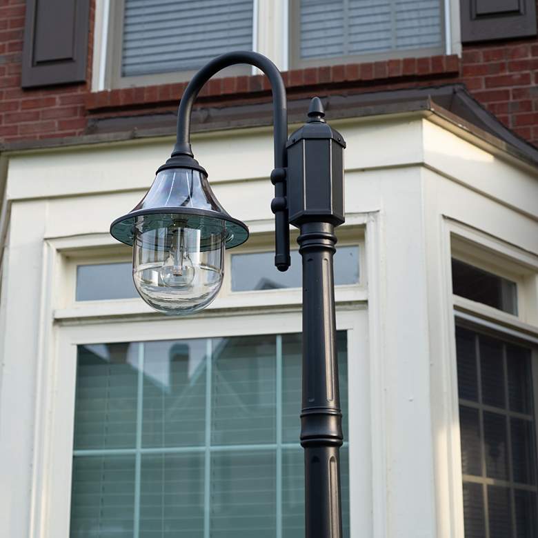 Image 6 Orion 94 3/4" High Black Dusk to Dawn Solar LED Post Light more views