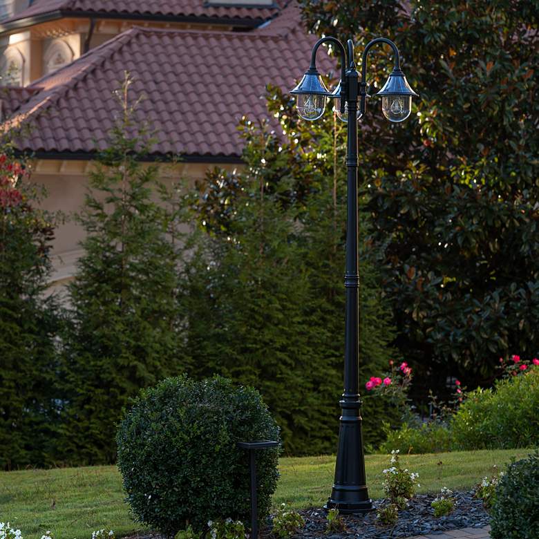 Image 3 Orion 95" High Black Dusk to Dawn Solar LED Post Light more views