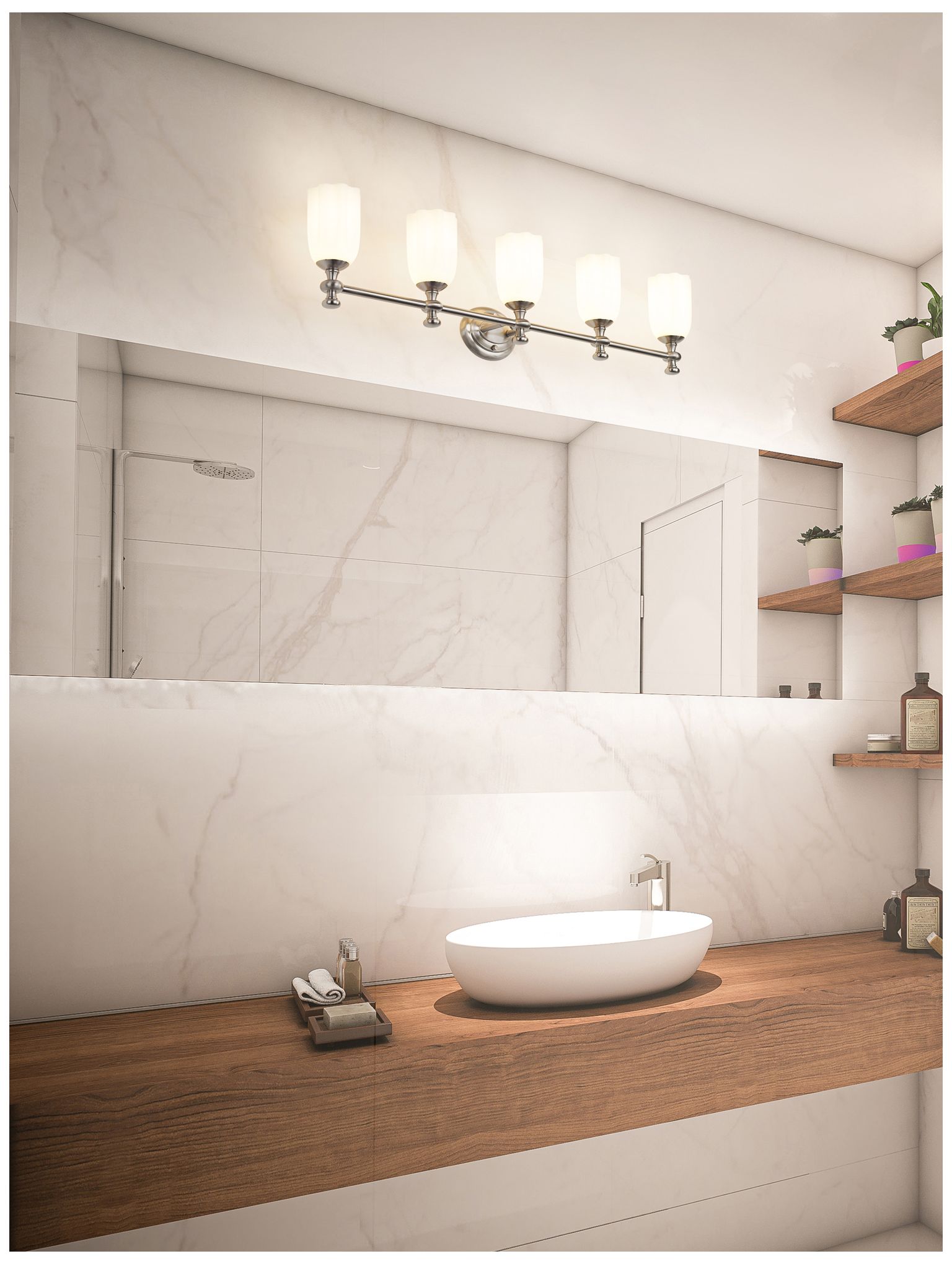 Thumbnail3 of Orion by Z-Lite Brushed Nickel 40.25 inch 5 Light Vanity more views