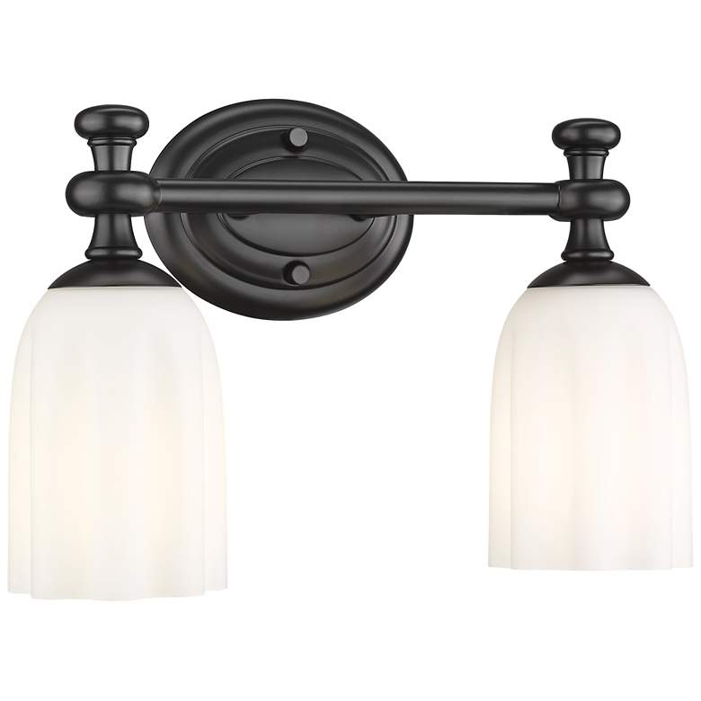Image 1 Orion by Z-Lite Matte Black 13.75 inch 2 Light Vanity