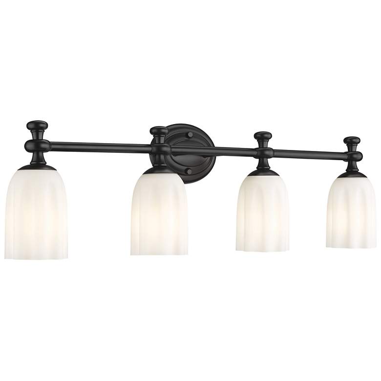 Image 1 Orion by Z-Lite Matte Black 31.25 inch 4 Light Vanity