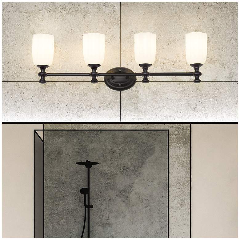 Image 1 Orion by Z-Lite Matte Black 31.25 inch 4 Light Vanity