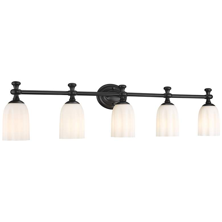 Image 1 Orion by Z-Lite Matte Black 40.25 inch 5 Light Vanity