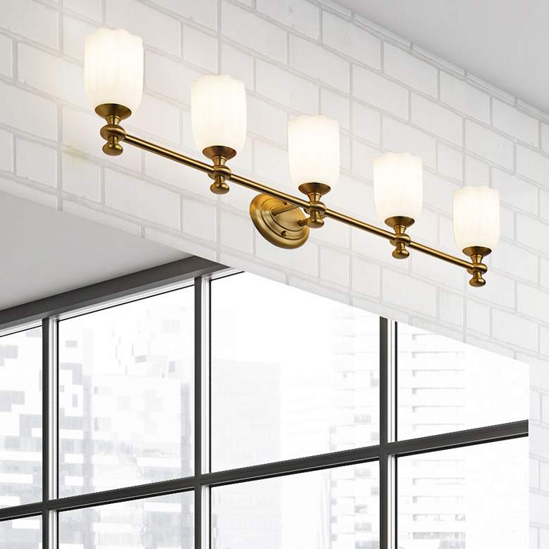 Image 2 Orion by Z-Lite Modern Gold 40.25 inch 5 Light Vanity