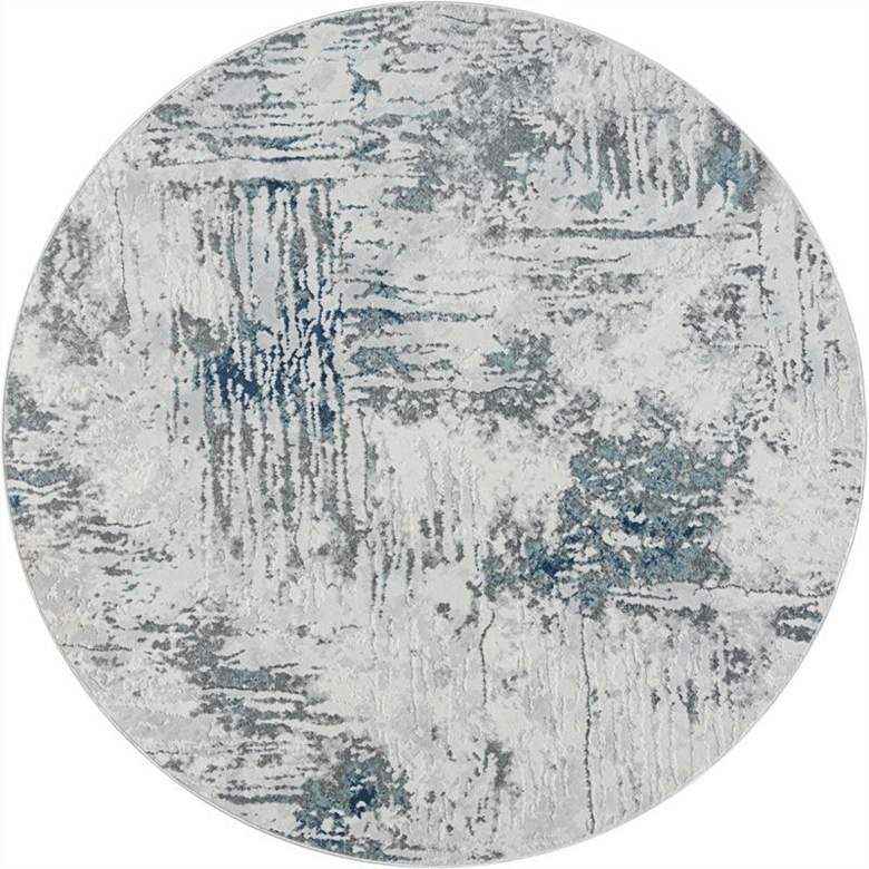 Image 2 Orion Iris 41160 7'11"x7'11" Blue Round Area Rug