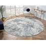 1_Orion Iris 41160 7'11"x7'11" Blue Round Area Rug