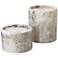 Orion Silver and Gold Marble Pillar Candle Holder Set of 2