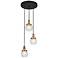 Oris 12 1/2" Wide Black Metal 3-Light Pendant