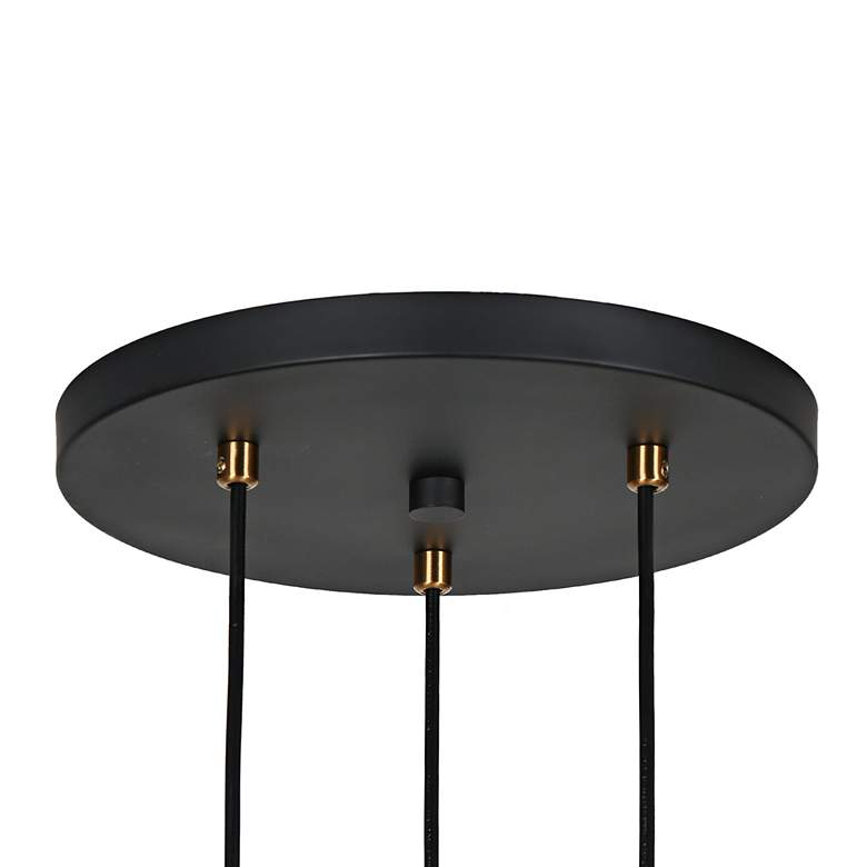 Image 5 Oris 12 1/2" Wide Black Metal 3-Light Pendant more views