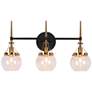 Thumbnail2 of Oris 21 3/4" Wide Black Gold 3-Light Bath Light