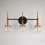 Thumbnail1 of Oris 21 3/4" Wide Black Gold 3-Light Bath Light