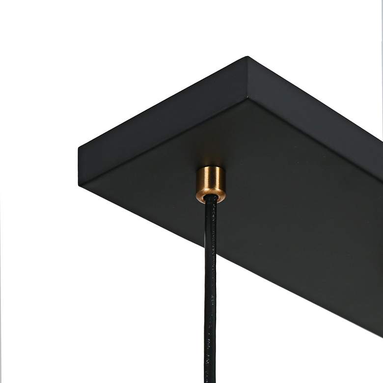 Image 3 Oris 31 1/2" Wide Black and Brass 5-Light Island Pendant more views
