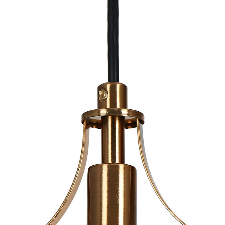 Image 4 Oris 31 1/2" Wide Black and Brass 5-Light Island Pendant more views