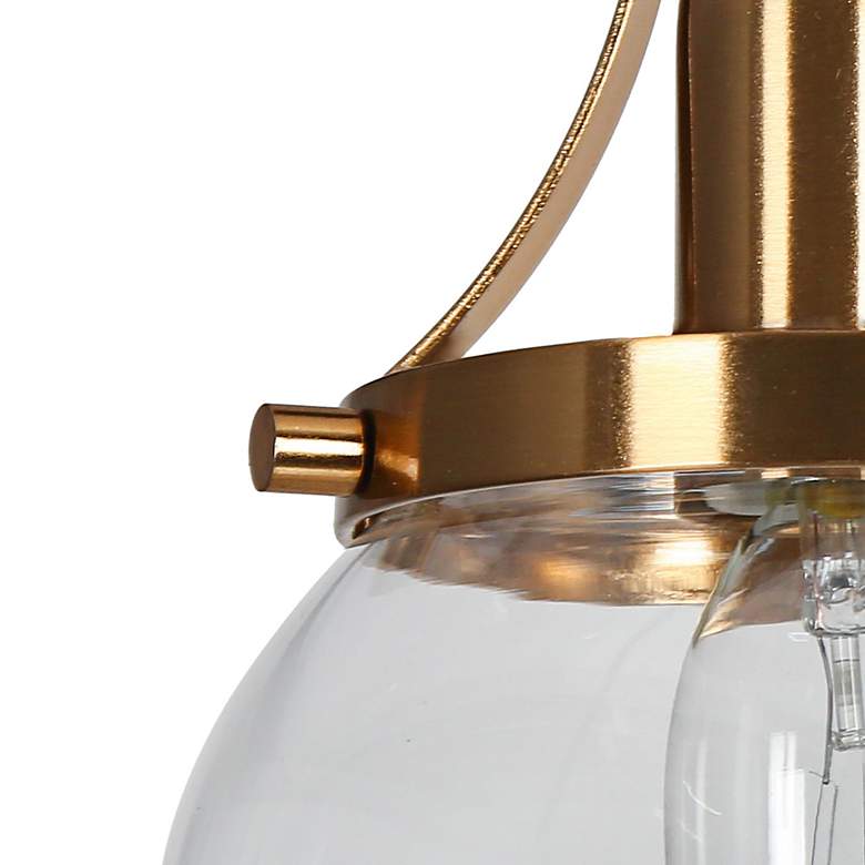 Image 5 Oris 31 1/2" Wide Black and Brass 5-Light Island Pendant more views