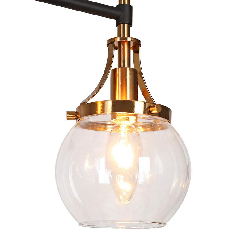 Image 5 Oris 36 1/4" Wide Black Metal 5-Light Linear Pendant more views