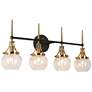 2_Oris Modern 28 1/2" Wide Black and Brass 4-Light Bath Wall Light