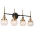 Oris Modern 28 1/2" Wide Black and Brass 4-Light Bath Wall Light