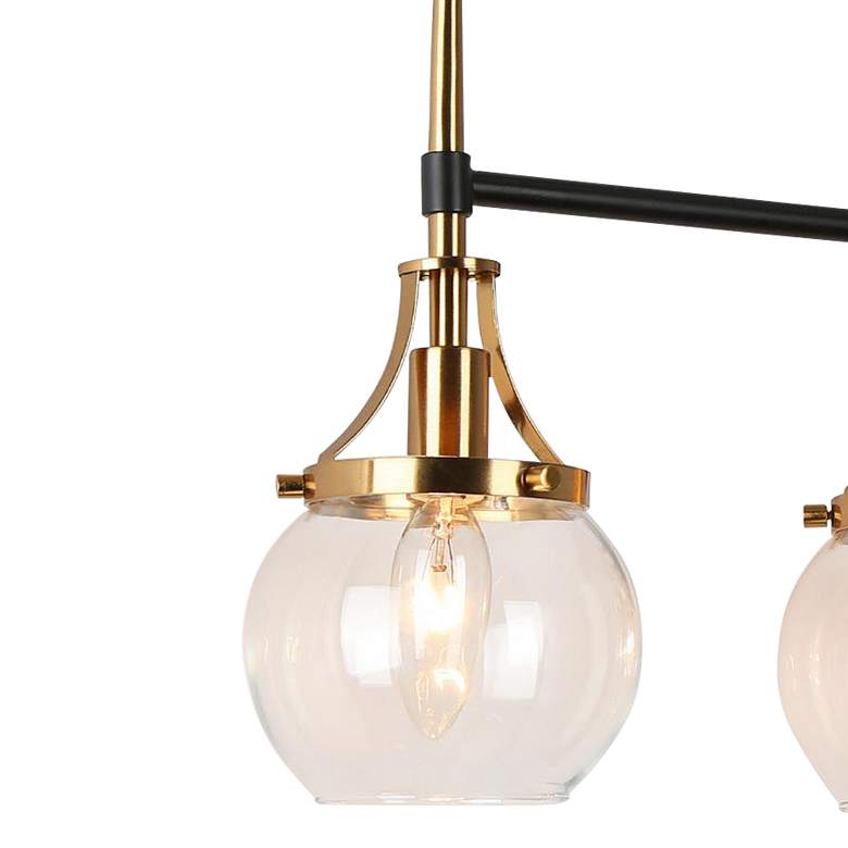 Image 3 Oris Modern 28 1/2" Wide Black and Brass 4-Light Bath Wall Light more views