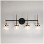 3_Oris Modern 28 1/2" Wide Black and Brass 4-Light Bath Wall Light more views