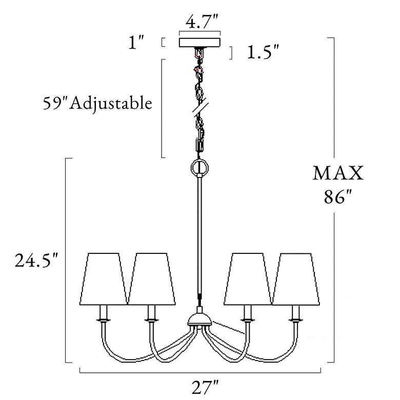 Image 2 Orivulnum 27" Wide Plating Brass 6-Light Chandelier more views