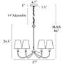 2_Orivulnum 27" Wide Plating Brass 6-Light Chandelier more views