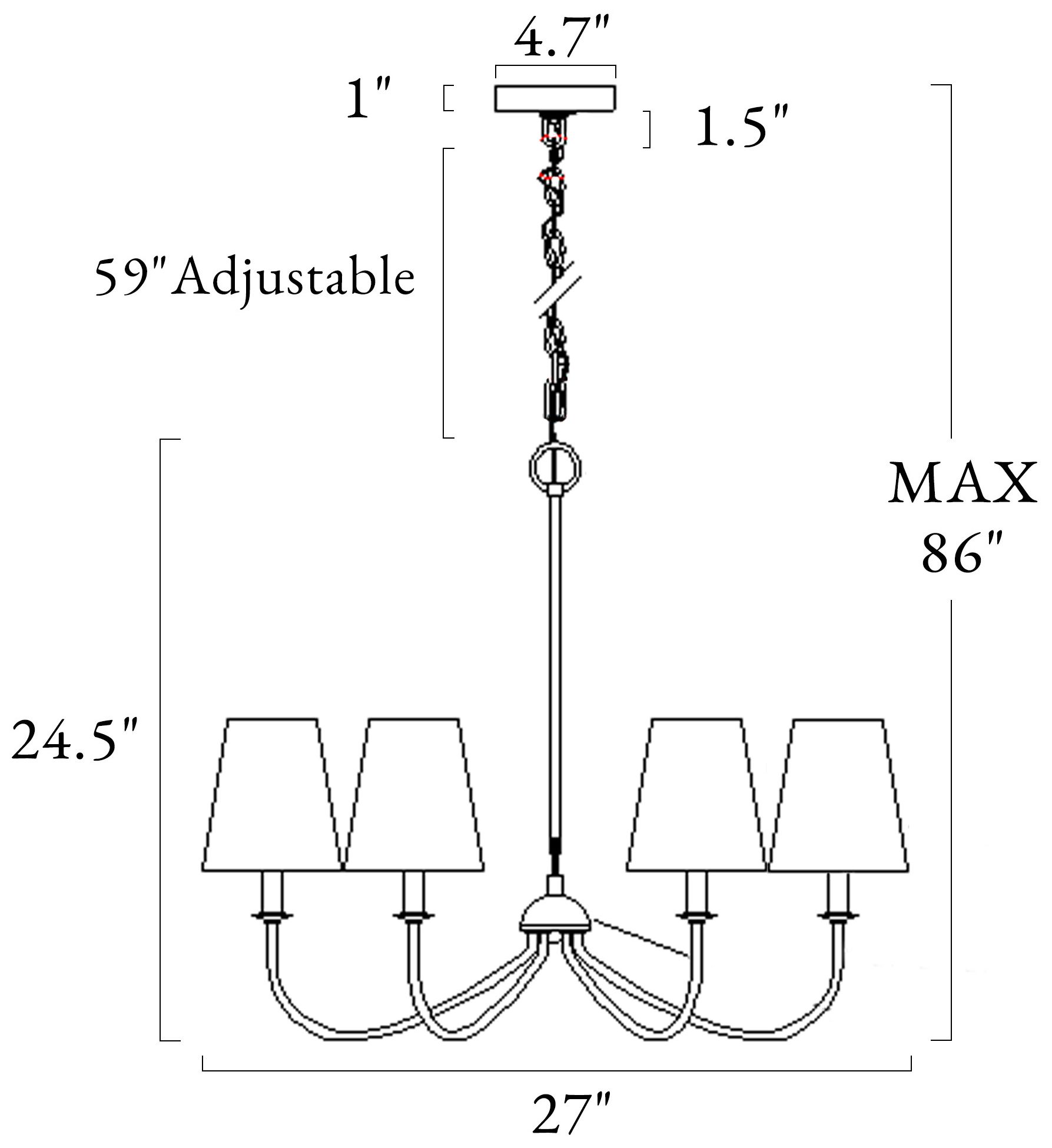 Image 2 Orivulnum 6-Light Gold Chandelier with Fabric Shade more views