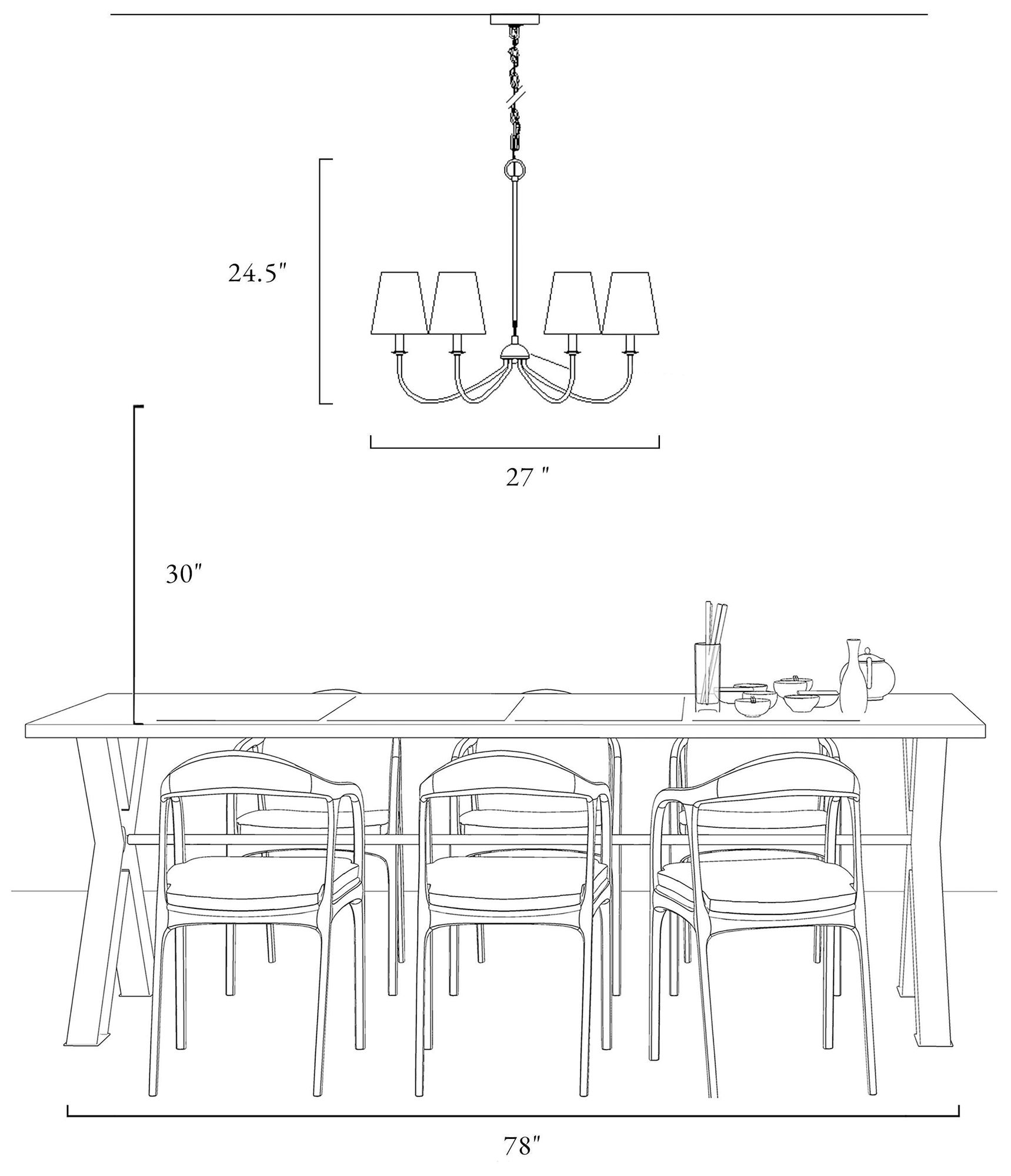 Orivulnum 6-Light Gold Chandelier with Fabric Shade